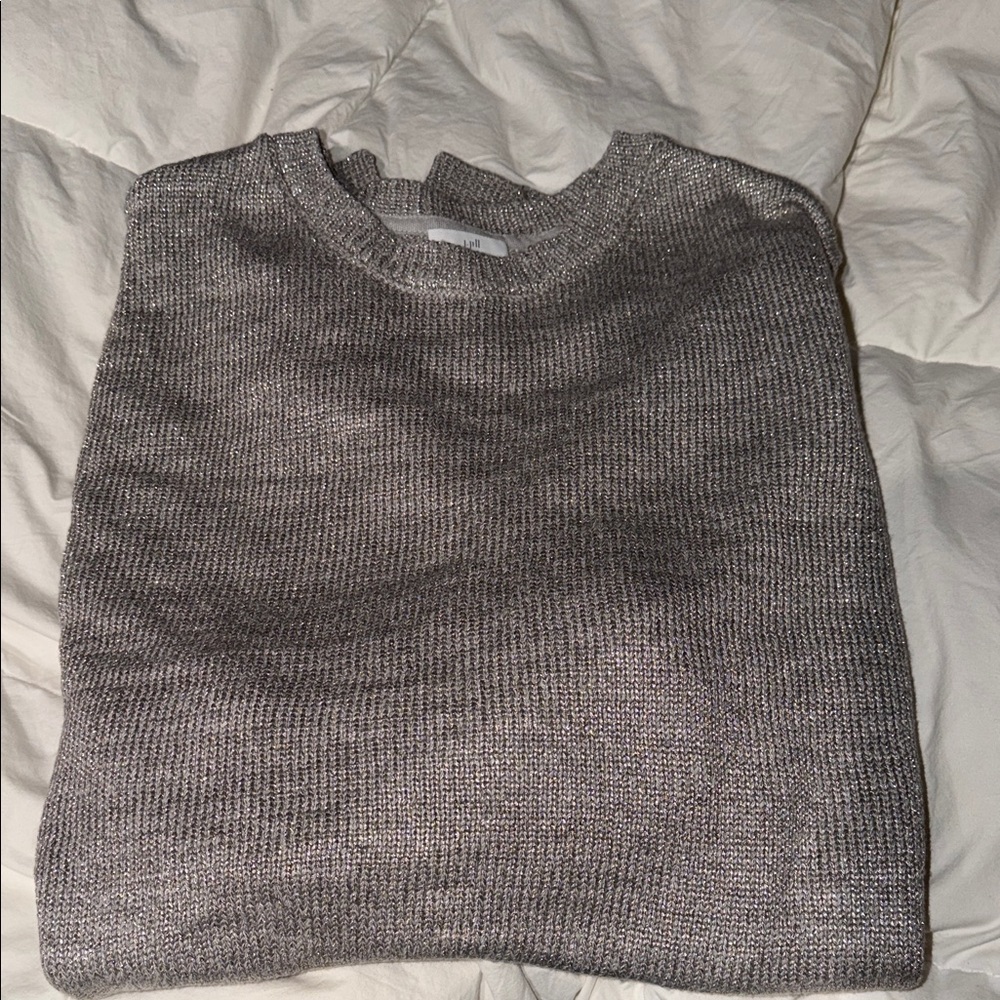 J. Jill Women's Heathered Gray Crewneck Sweater